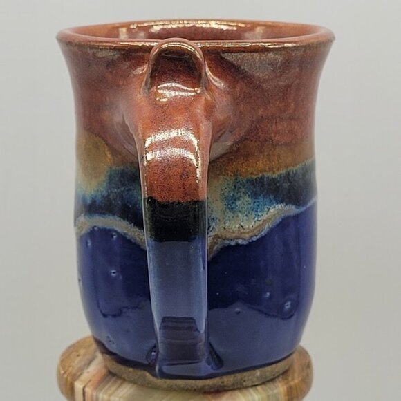 NWOT Blue Spruce Pottery Patrick's Coffee Mug Mountain Lake Cabin Handmade Tea - Picture 2 of 13